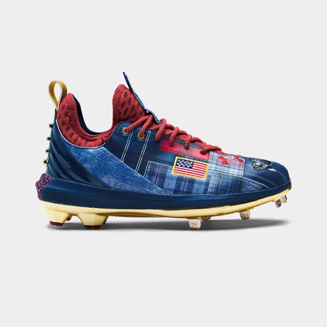 Under Armour Harper 5 Low ST USA - Panske Baseballová Obuv - Modre/Červené